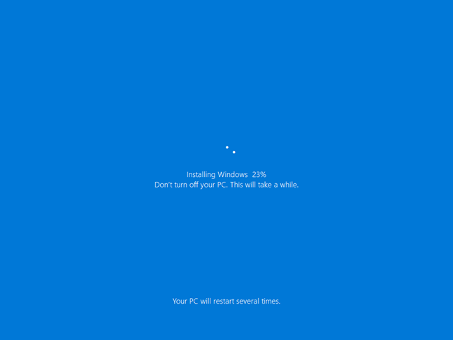 Installing Windows 10 as part of resetting your PC