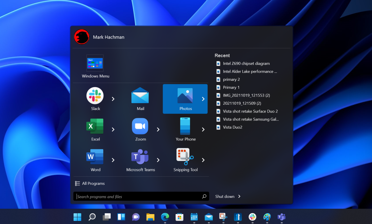 Start11's Modern Start menu