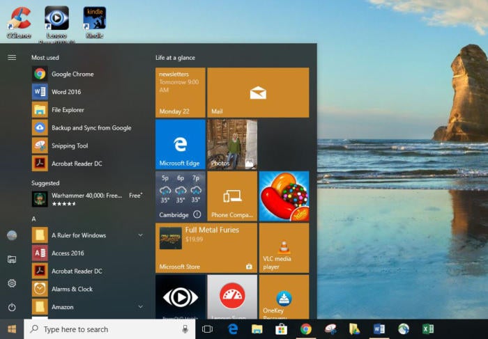 Windows 10 Start menu