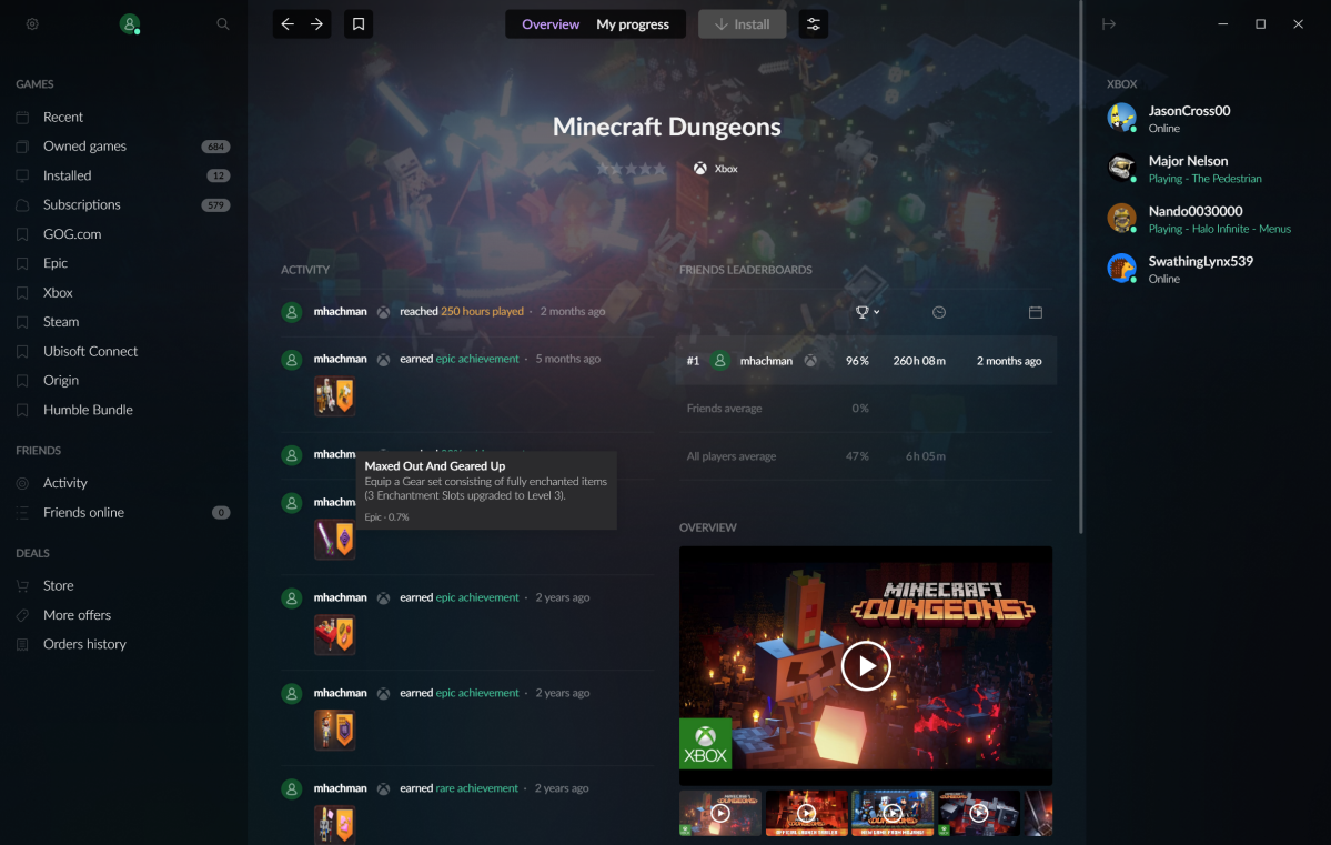 GOG Galaxy 2.0 game page