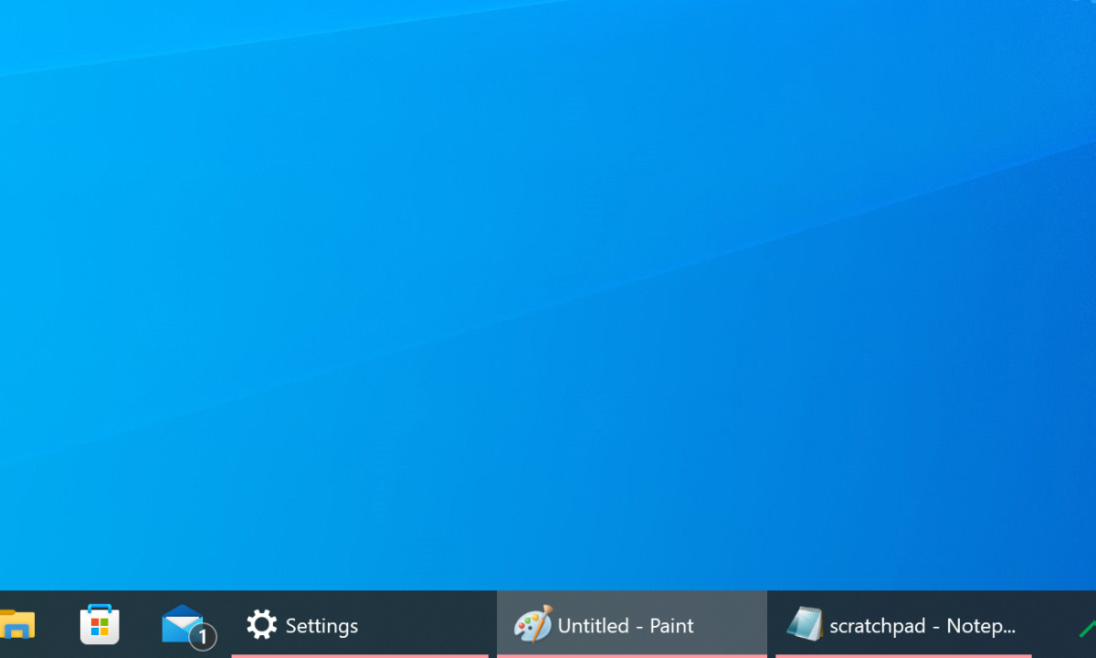 Windows 10 Taskbar with expanded tabs