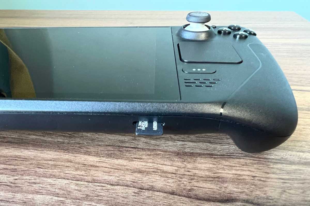 Steam Deck MicroSD card slot close-up