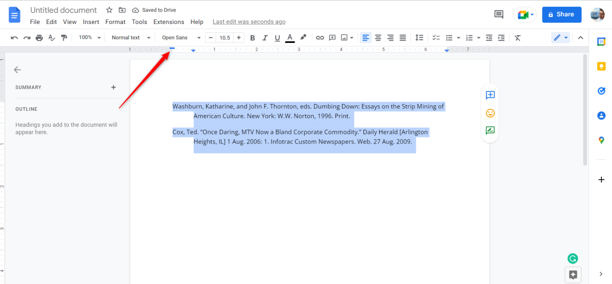 How To Get Hanging Indent On Google Docs