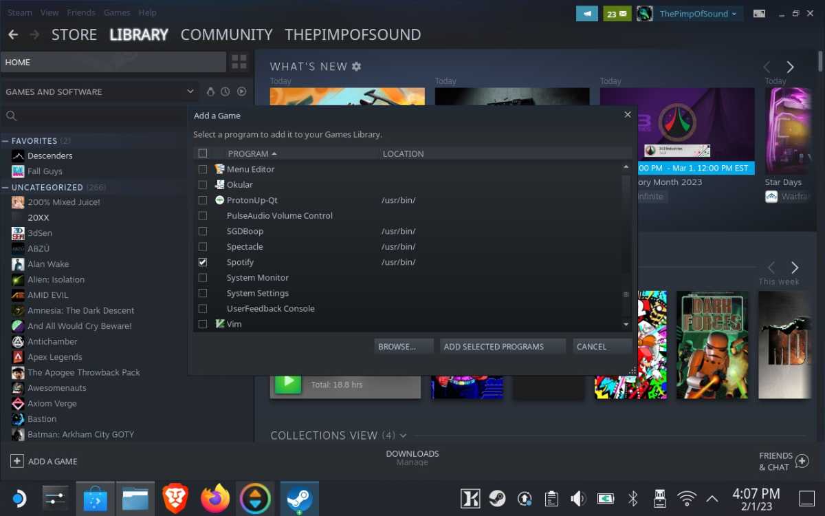 Adding a non-Steam game in Steam Deck desktop mode