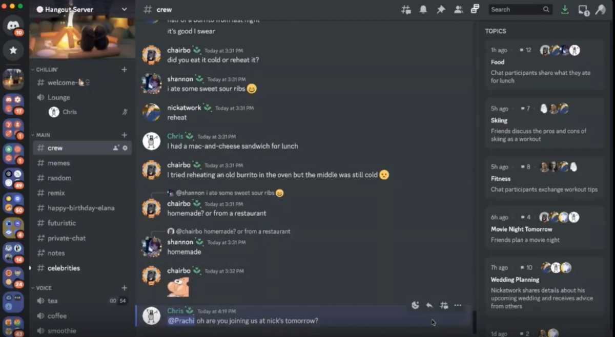 Discord AI conversation summaries