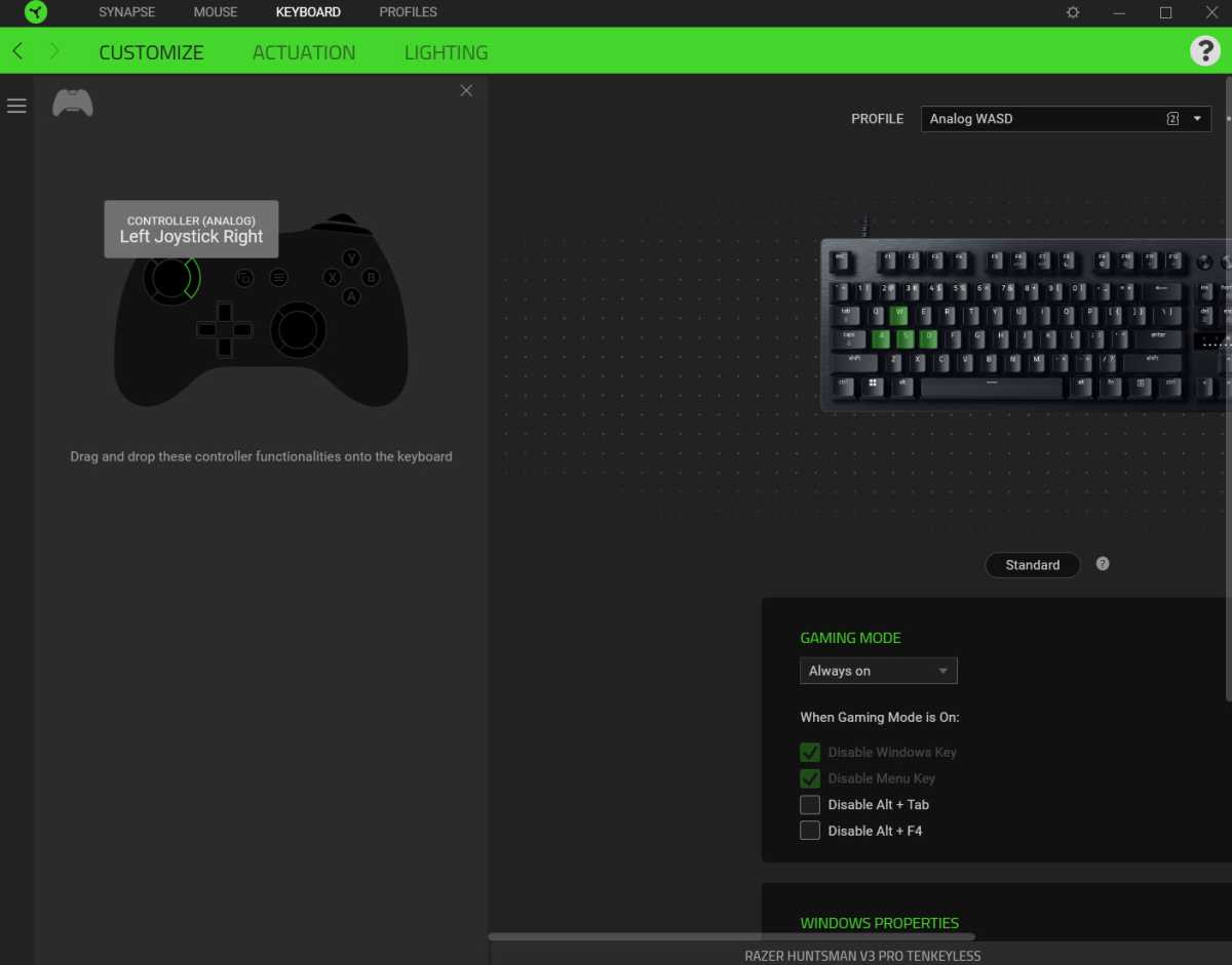 Razer huntsman synapse controller mapping 