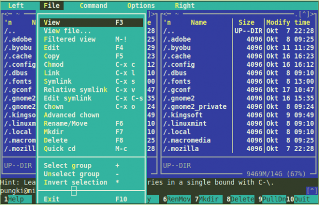 Linux File Menu