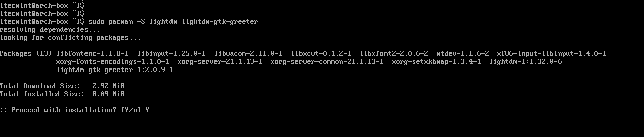 Install Lightdm in Arch Linux