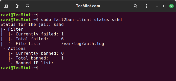 Check Fail2Ban SSH Jail