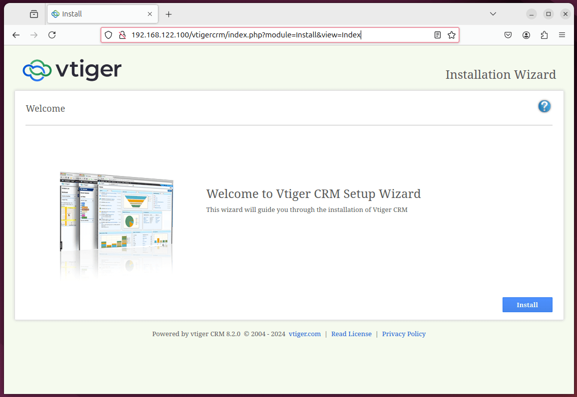 Vtiger CRM Setup Wizard