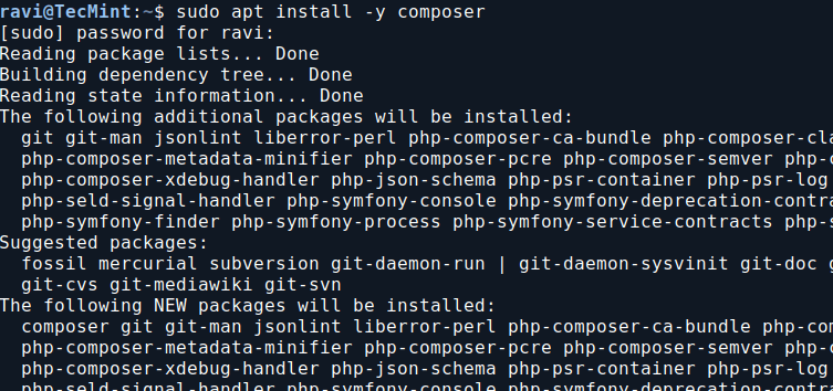 Install Composer in Ubuntu