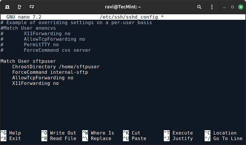 Configure SSH for SFTP