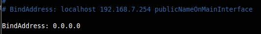 Add Bind Address