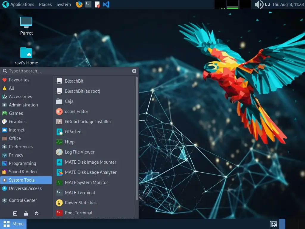 ParrotOS Desktop