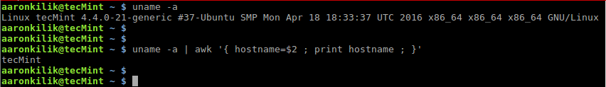 Store Command Output to Variable Using Awk