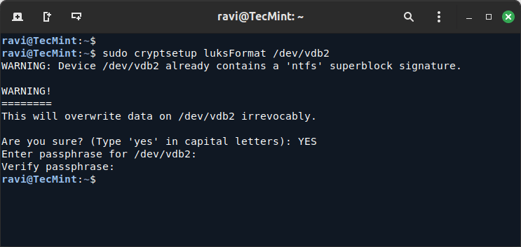 Encrypt Second Partition