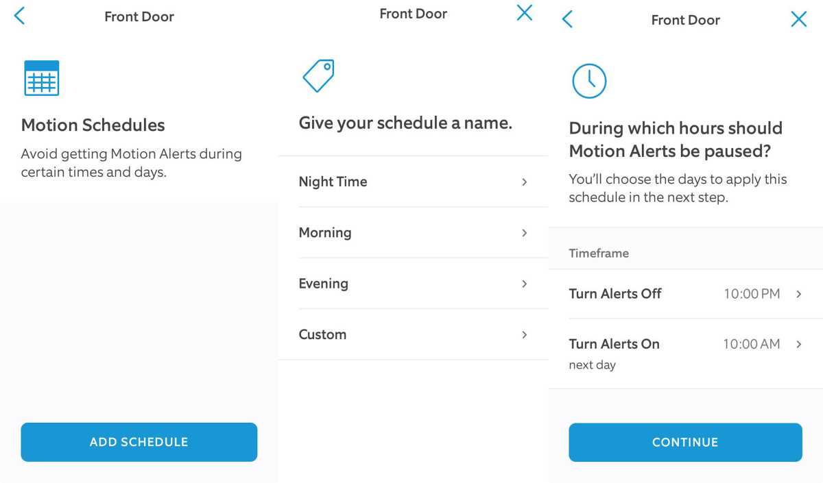 Ring Camera Motion Schedules