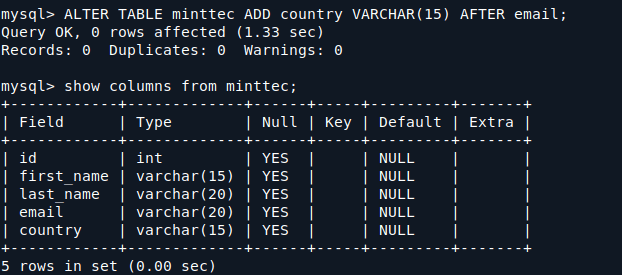 Verify Column in MySQL Database