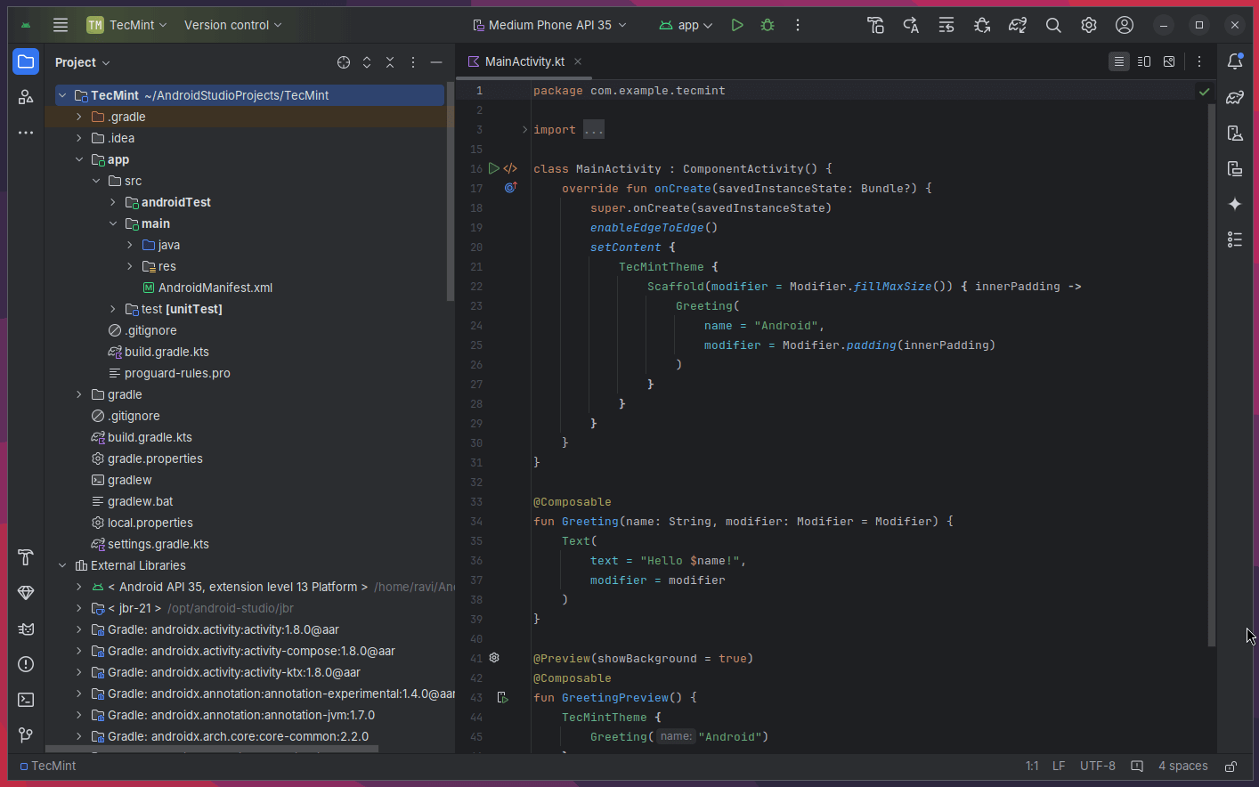 Android Studio - My New Project