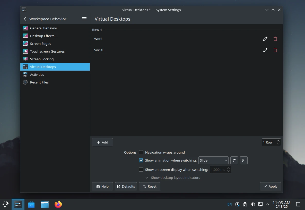 KDE Virtual Desktops