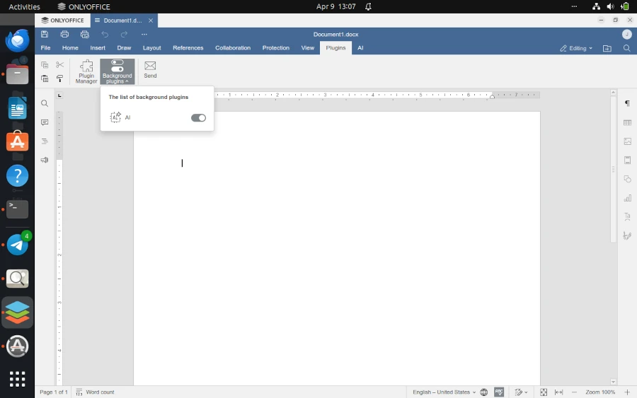 AI Toolbar in OnlyOffice