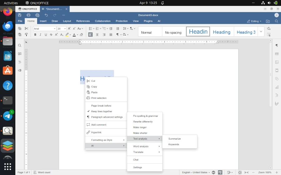 Edit OnlyOffice Documents with LocalAI